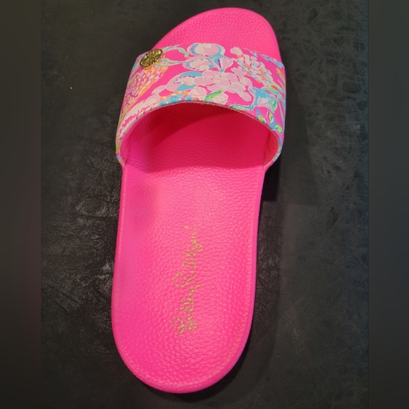 Lilly Pulitzer Cabana slide pink isle shell me something good 10M - Picture 6 of 8